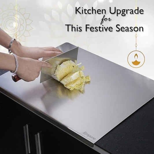 Stainless Steel Cutting Board & Rolling Pin Set – Kitchen Essentials