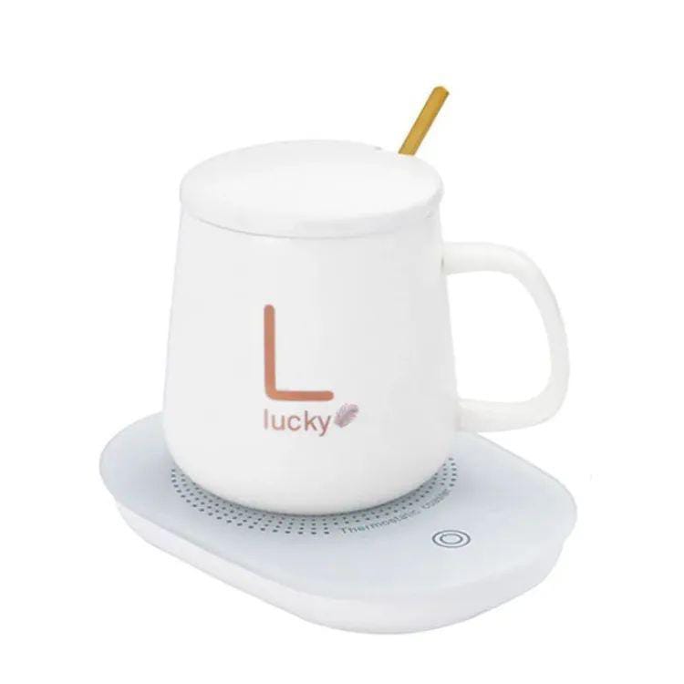 Electric Coffee Cup Warmer Set with Ceramic Mug