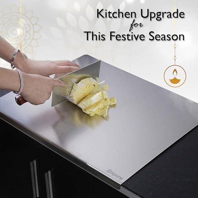 Stainless Steel Cutting Board & Rolling Pin Set – Kitchen Essentials