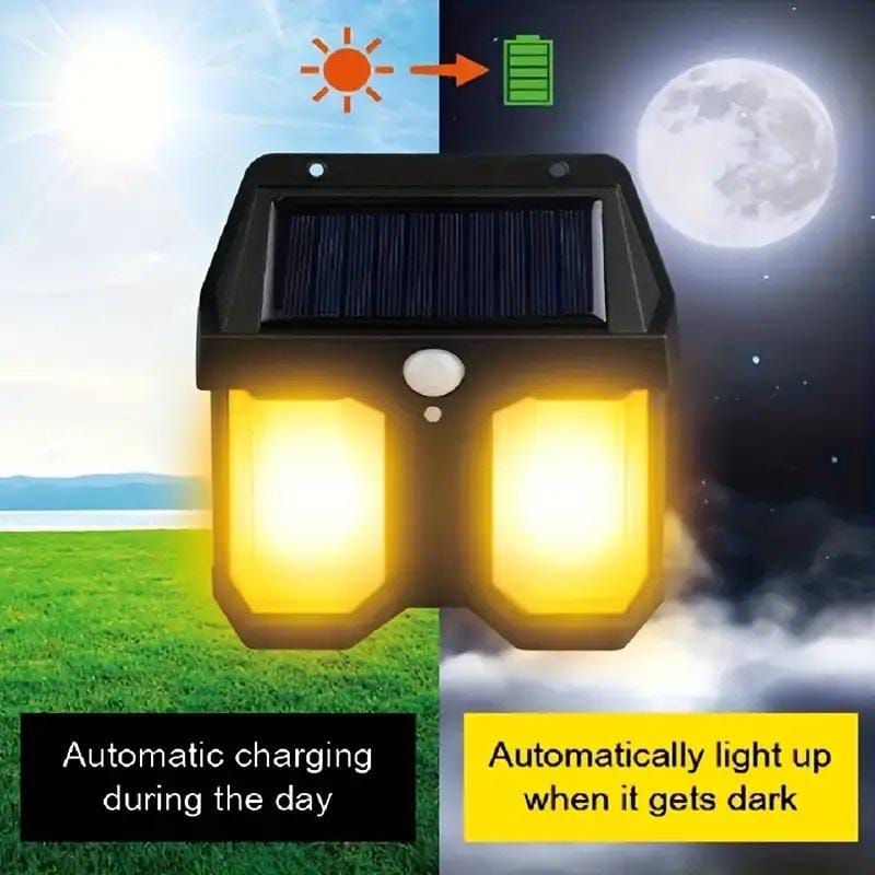 Double-Head Antique Solar Wall Lamp – Outdoor Sensor Light