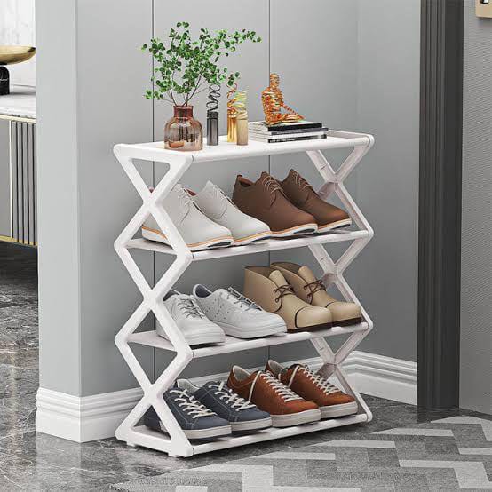 3-Tier X-Shaped Shoe Rack – Space-Saving Shoe Organizer