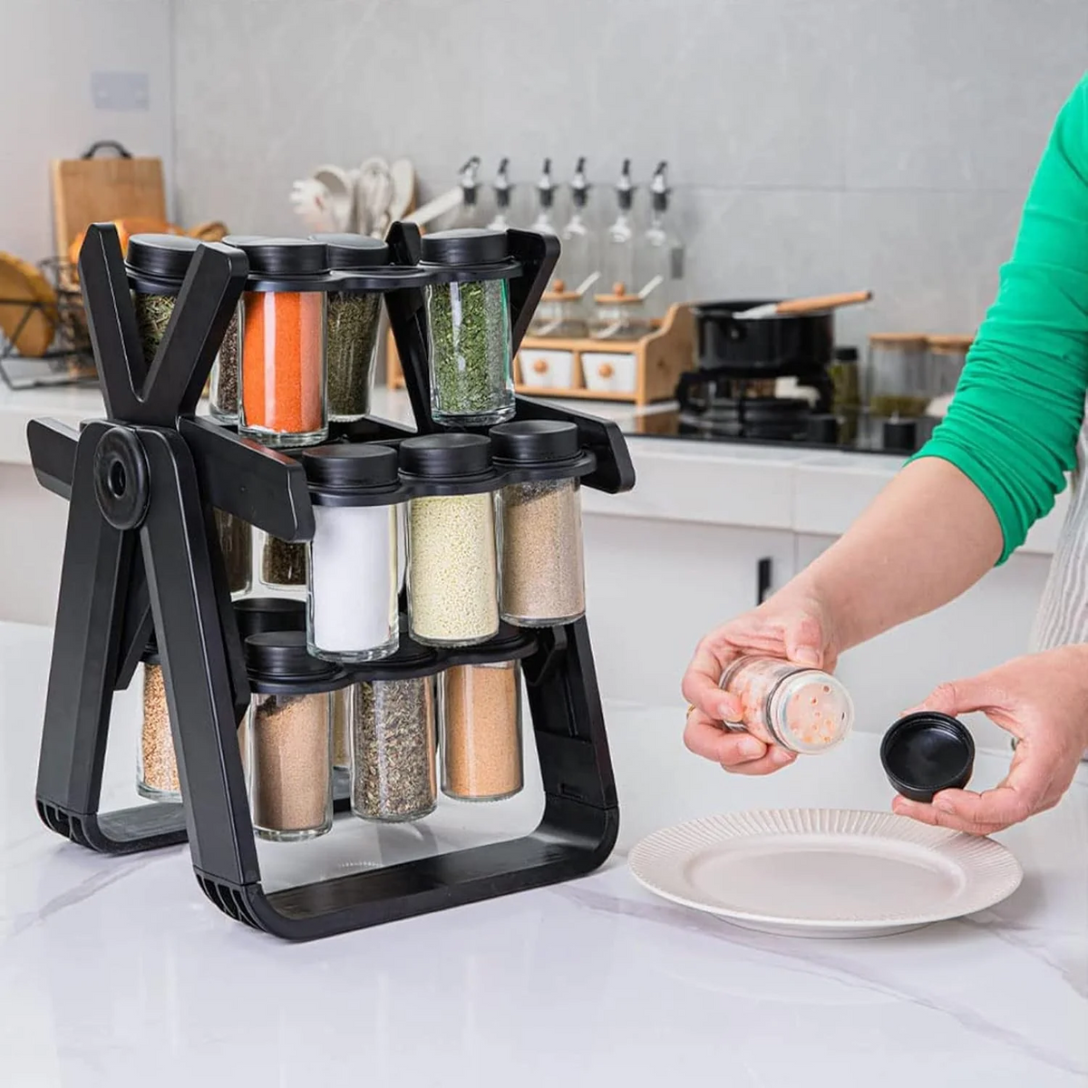 18-Piece 360° Rotating Ferris Wheel Spice Rack