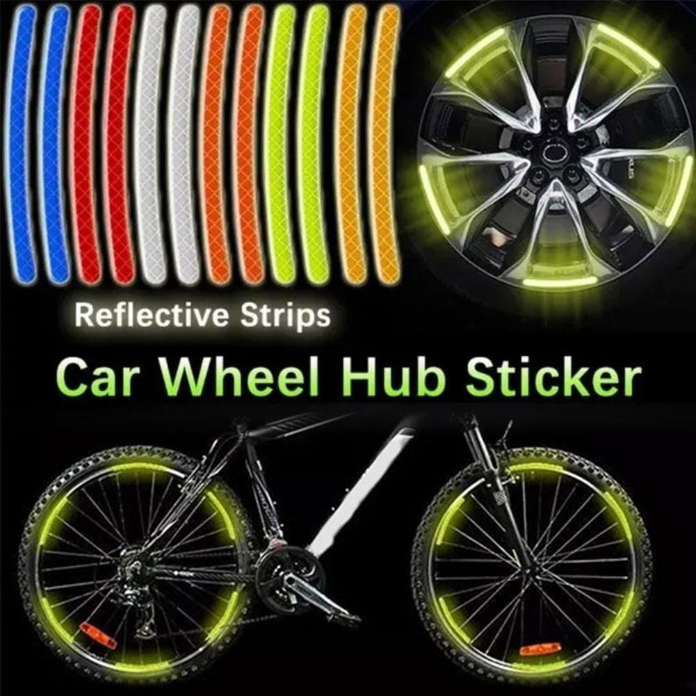 20-Piece Reflective Wheel Stickers – Car, Bike & Motorcycle Accessories