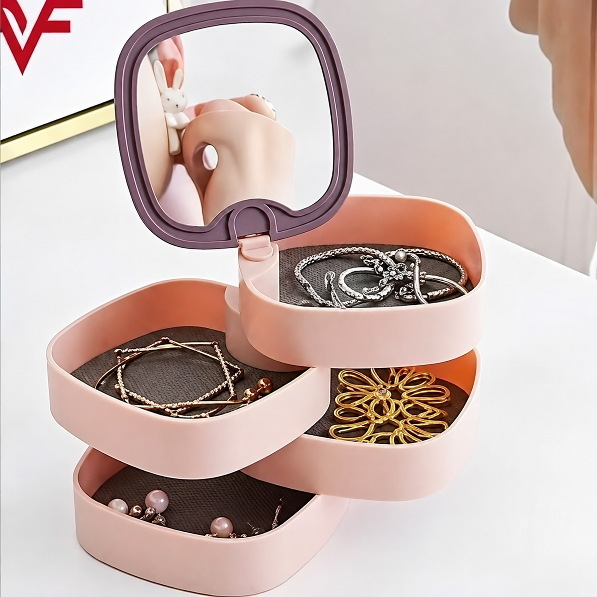 Rotating Jewelry Organizer – 360° Jewelry & Makeup Storage Box