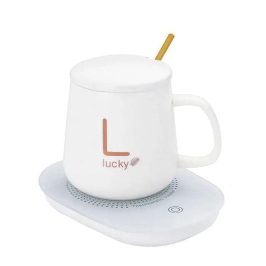 Electric Coffee Cup Warmer Set with Ceramic Mug