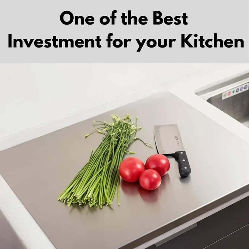 Stainless Steel Cutting Board & Rolling Pin Set – Kitchen Essentials