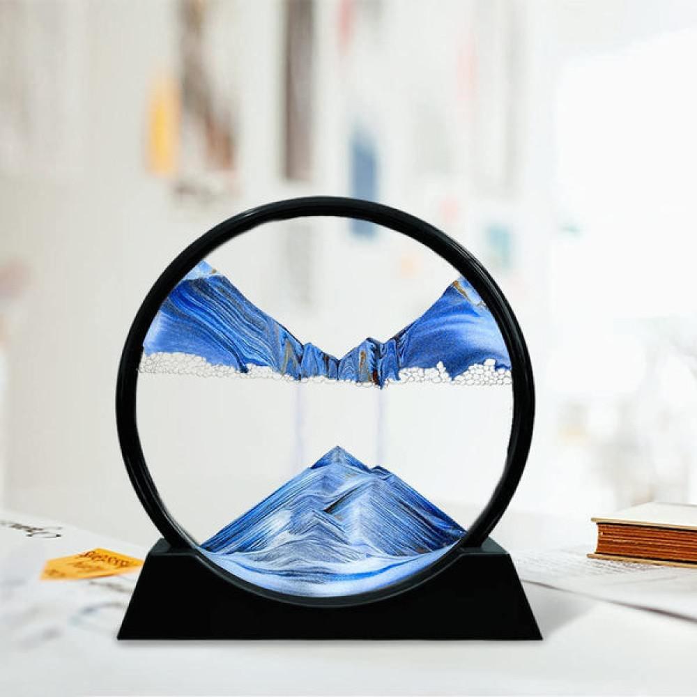 3D Moving Sand Art Hourglass – Sandscape Decoration with Metal Stand