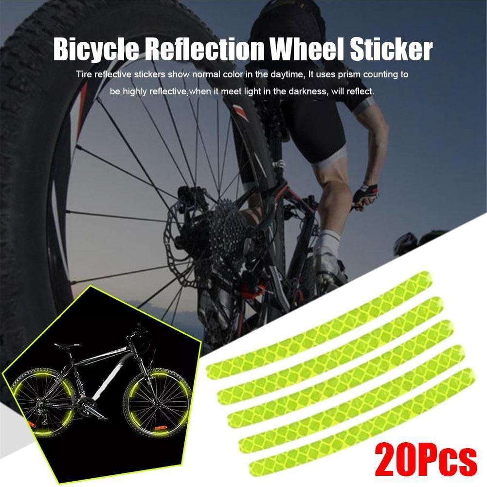 20-Piece Reflective Wheel Stickers – Car, Bike & Motorcycle Accessories