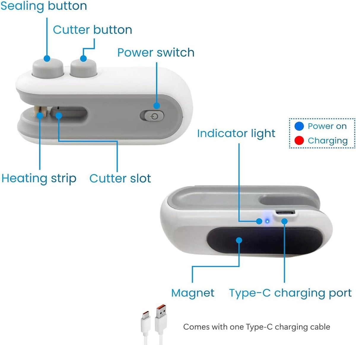 Mini Rechargeable Heat Bag Sealer – Portable Food Sealing Machine