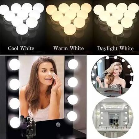 10-Bulb LED Vanity Mirror Lights – 3 Modes Makeup Lighting