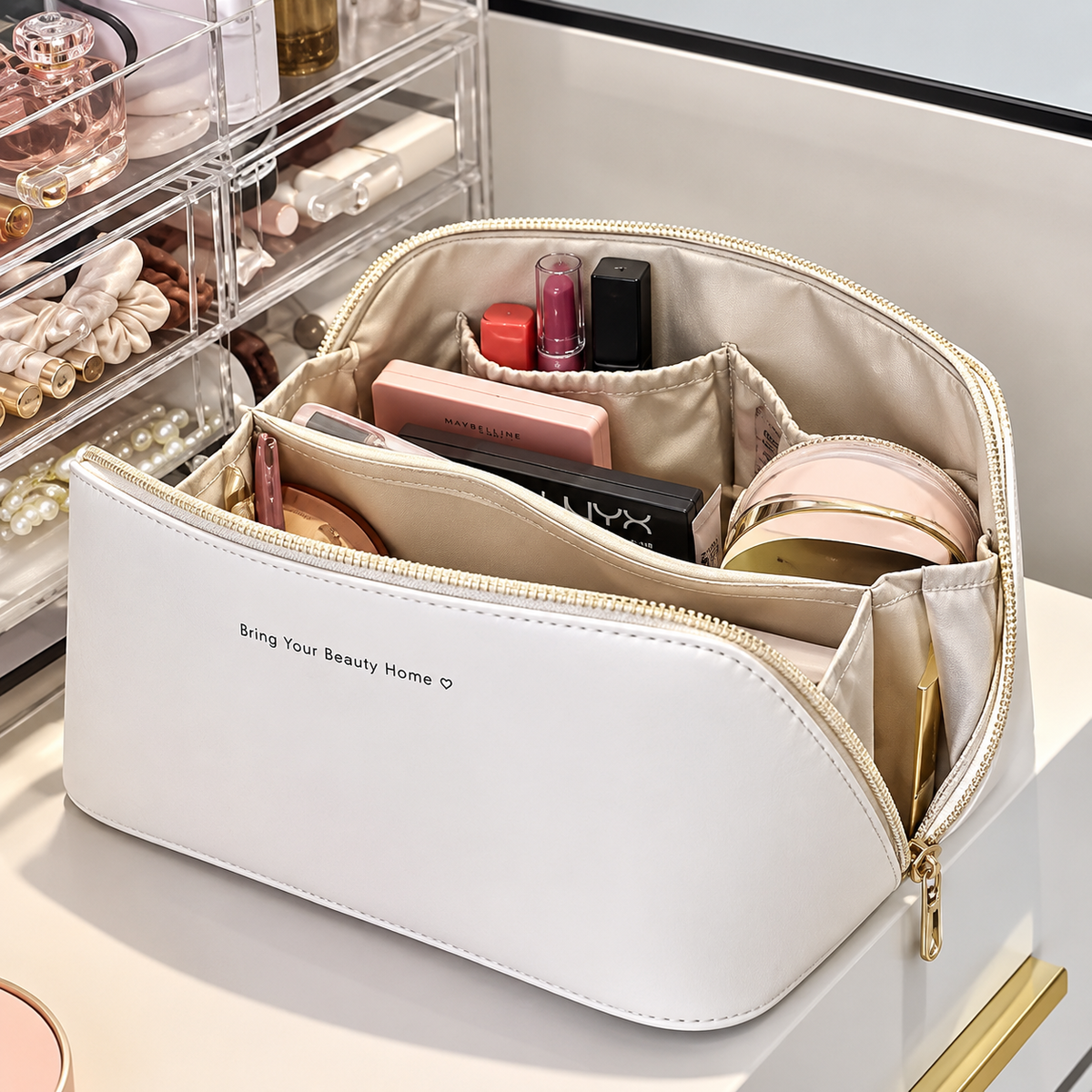 Lazy Cosmetics Pouch – Portable Makeup & Beauty Organizer