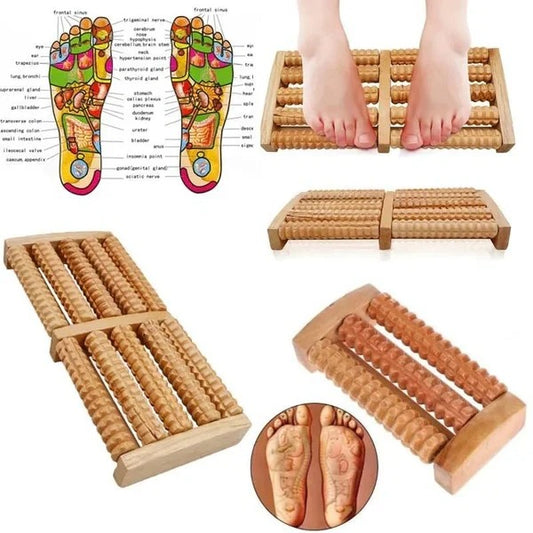 Wooden Foot Massager Roller – Reflexology Massage Tool