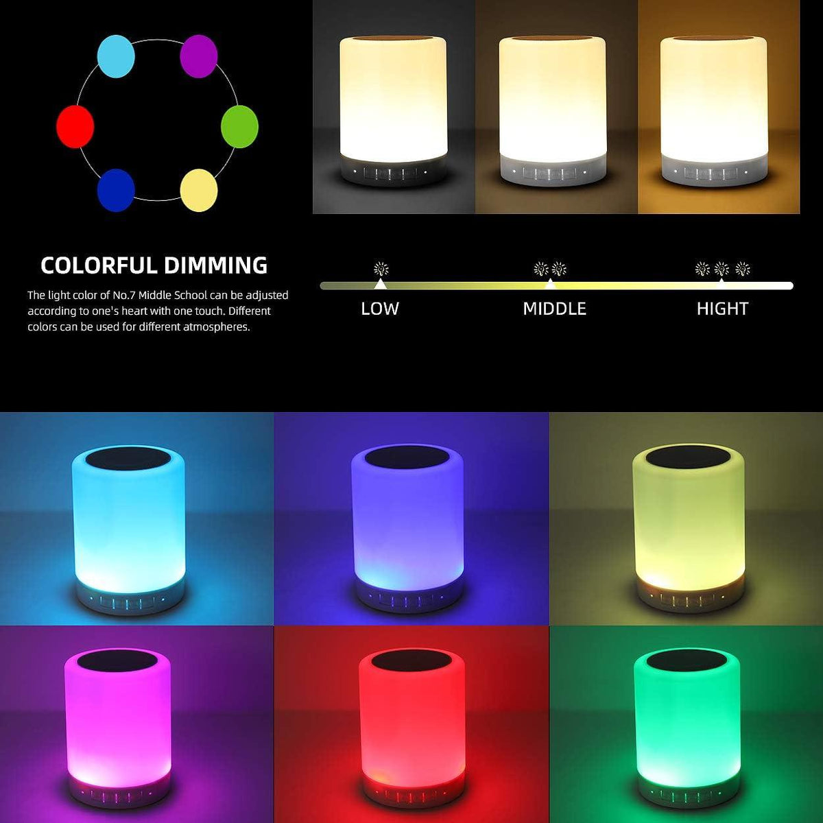Wireless Bluetooth Touch Lamp Speaker – Portable Stereo Sound