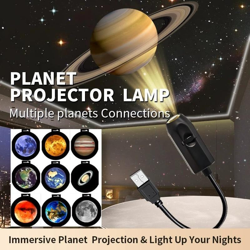 USB Moon Earth Starry Sky Projector Lamp – 6 Lens Night Light