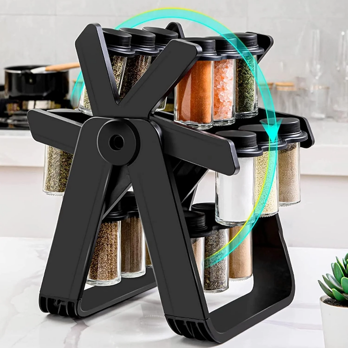 18-Piece 360° Rotating Ferris Wheel Spice Rack