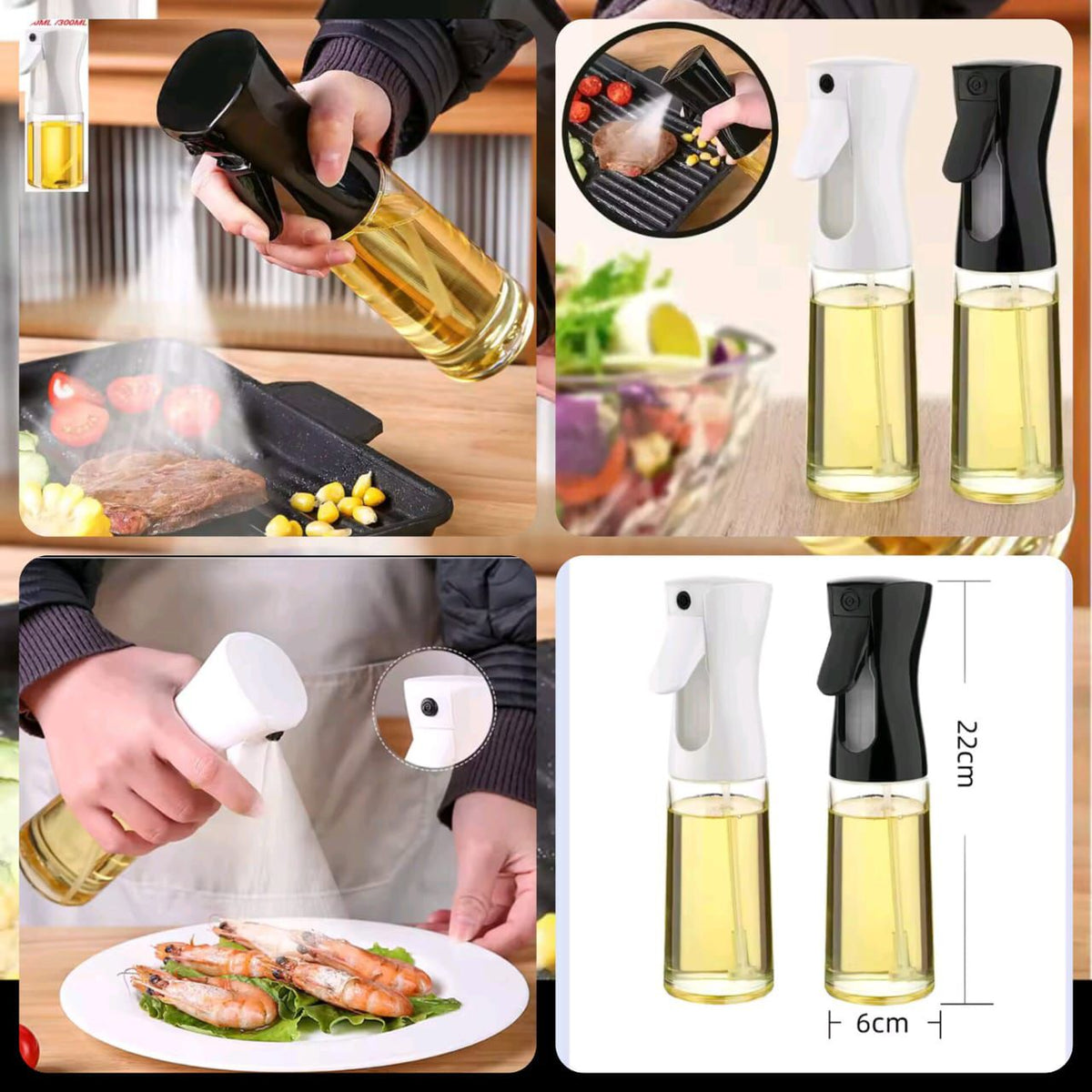 300ml Oil Spray Bottle – Kitchen Cooking Oil Mister