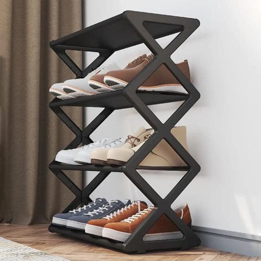 3-Tier X-Shaped Shoe Rack – Space-Saving Shoe Organizer