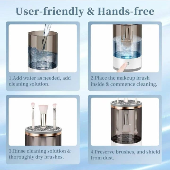 3-in-1 Electric Makeup Brush Cleaner – Automatic Brush Washer & Dryer