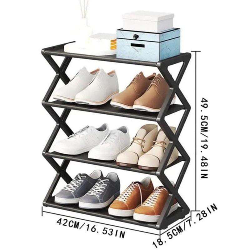 3-Tier X-Shaped Shoe Rack – Space-Saving Shoe Organizer