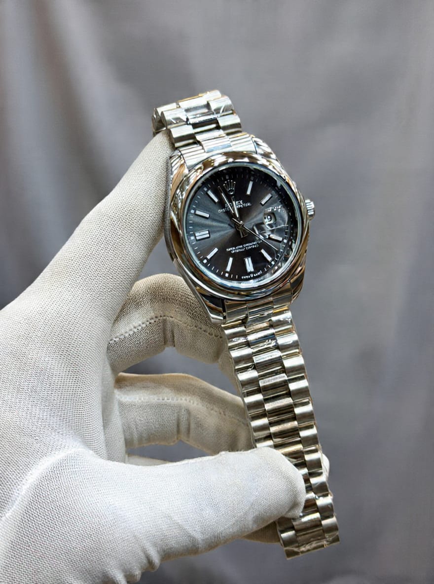Classic Stainless Steel Analog Watch with Date & Luminous Dial