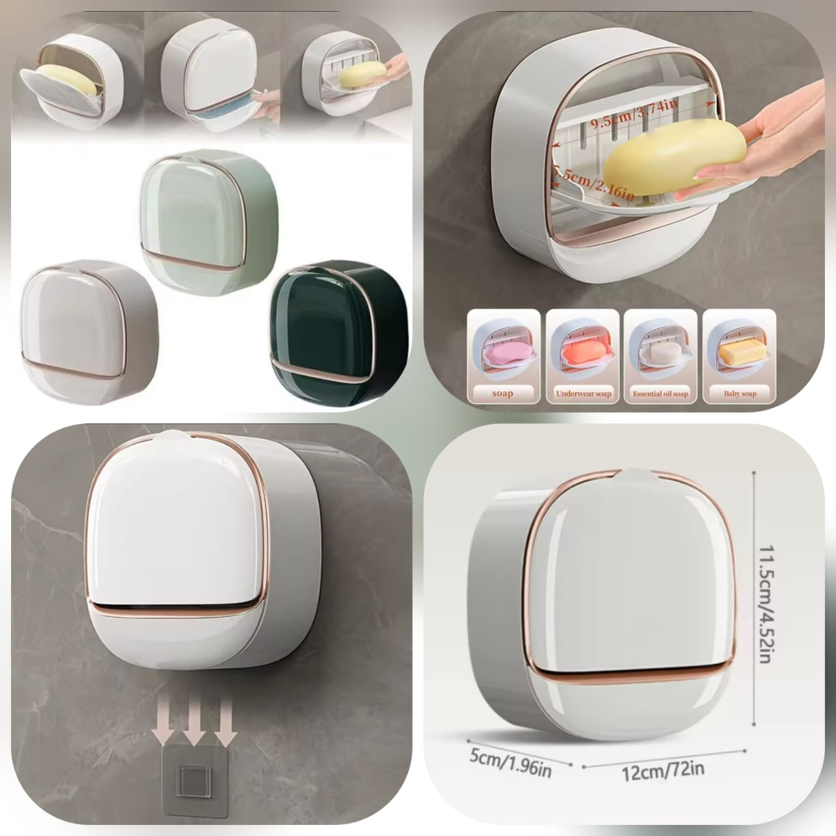 Self-Draining Soap Holder – Round Soap Dish with Drainage