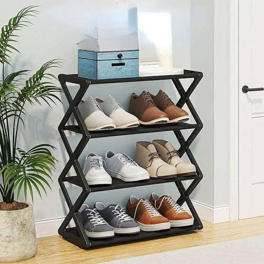 3-Tier X-Shaped Shoe Rack – Space-Saving Shoe Organizer