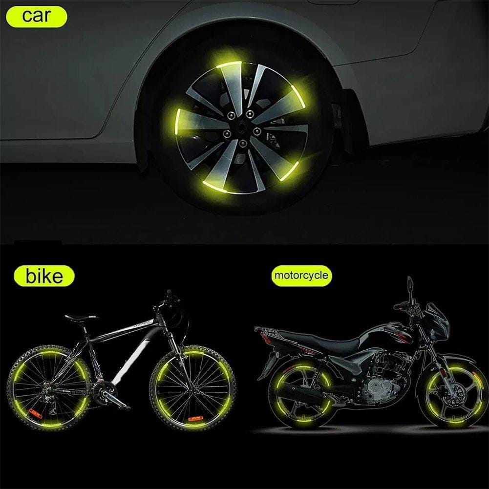 20-Piece Reflective Wheel Stickers – Car, Bike & Motorcycle Accessories