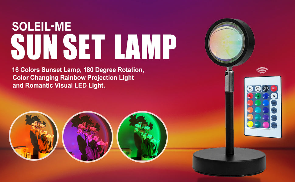 3-in-1 Sunset Projection Lamp – LED Mood Light
