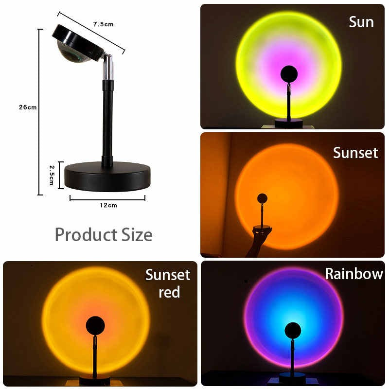 3-in-1 Sunset Projection Lamp – LED Mood Light